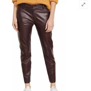 Nii Lotan burgundy leather East Hampton pants  size 10